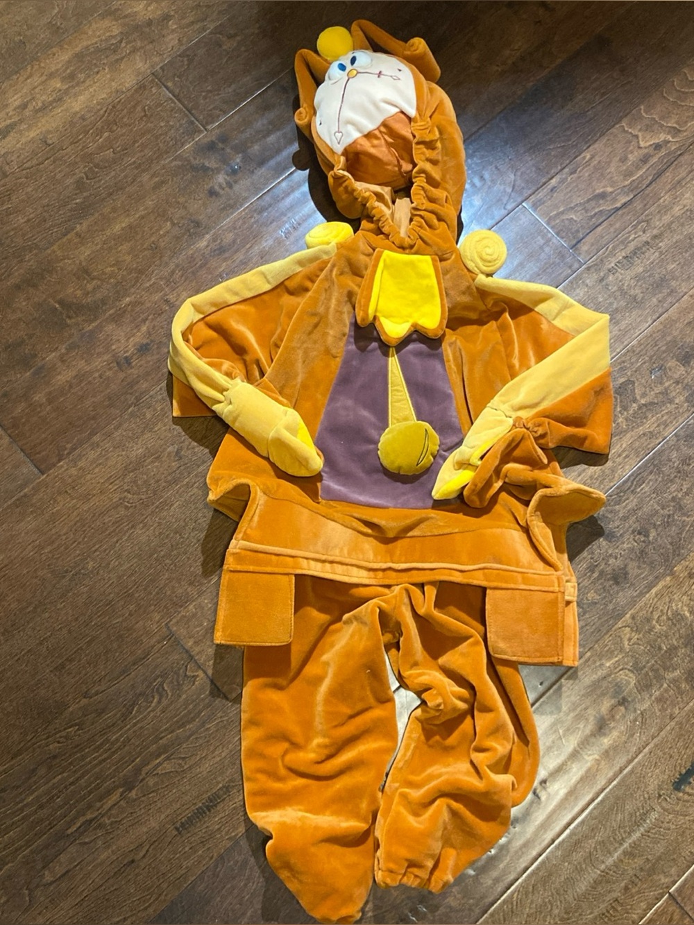HTF Disney Store Cogsworth Plush Costume Beauty & The Beast Child Size XS 4 RARE